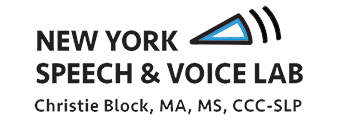 Logotipo del centro colaborador del Speech & Voice Lab de Nueva York para la cirugía de feminización facial