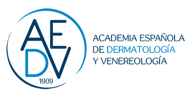Logo of AEDV (Academia Española de Dermatología y Venereología) affiliate of Facialteam Facial Feminization Surgery